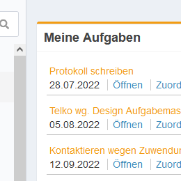 So sehen „Meine Aufgaben“ in KIM aus.