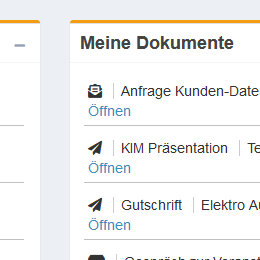 So sehen „Meine Dokumente“ in KIM aus.