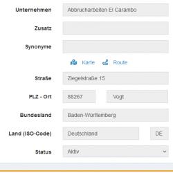 Stammdaten zu Unternehmen – Allgemein