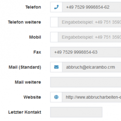 Stammdaten zu Unternehmen – Kommunikation